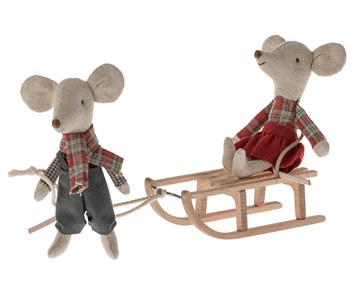 Maileg Maus / Schlitten