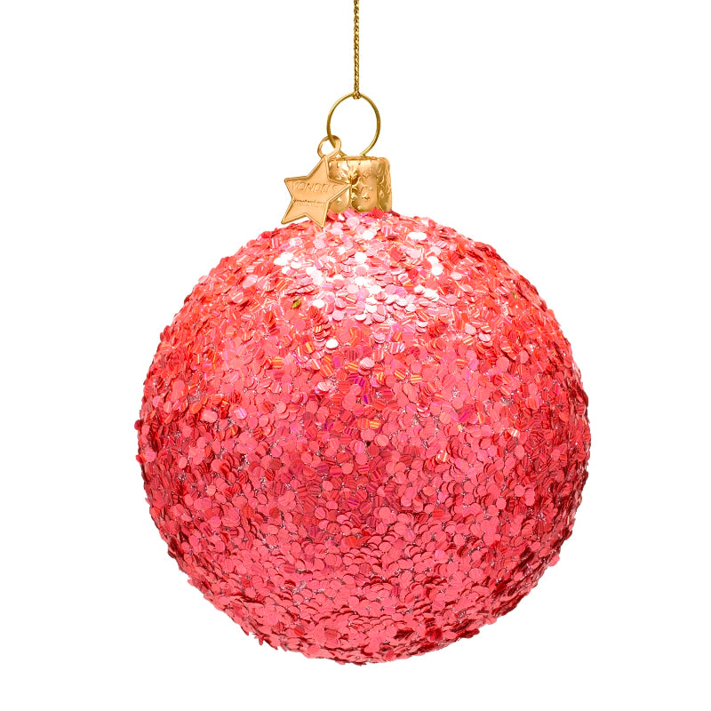 Vondels Weihnachtskugel / Glitzer Rosa
