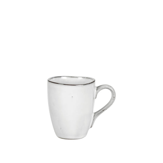 hellgraue Kaffetasse aus Steingut
