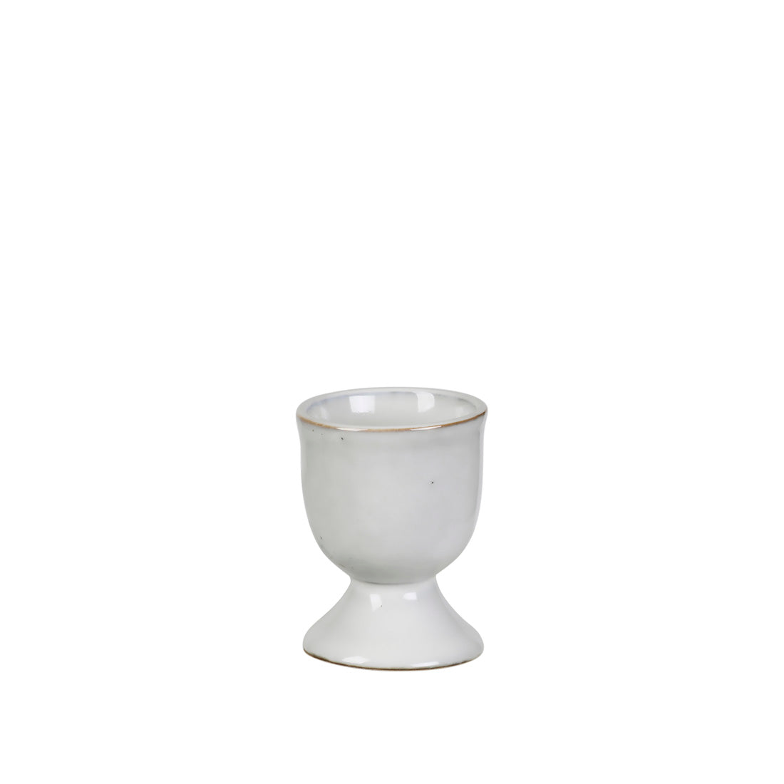 Hellgrauer Eierbecher aus Steingut