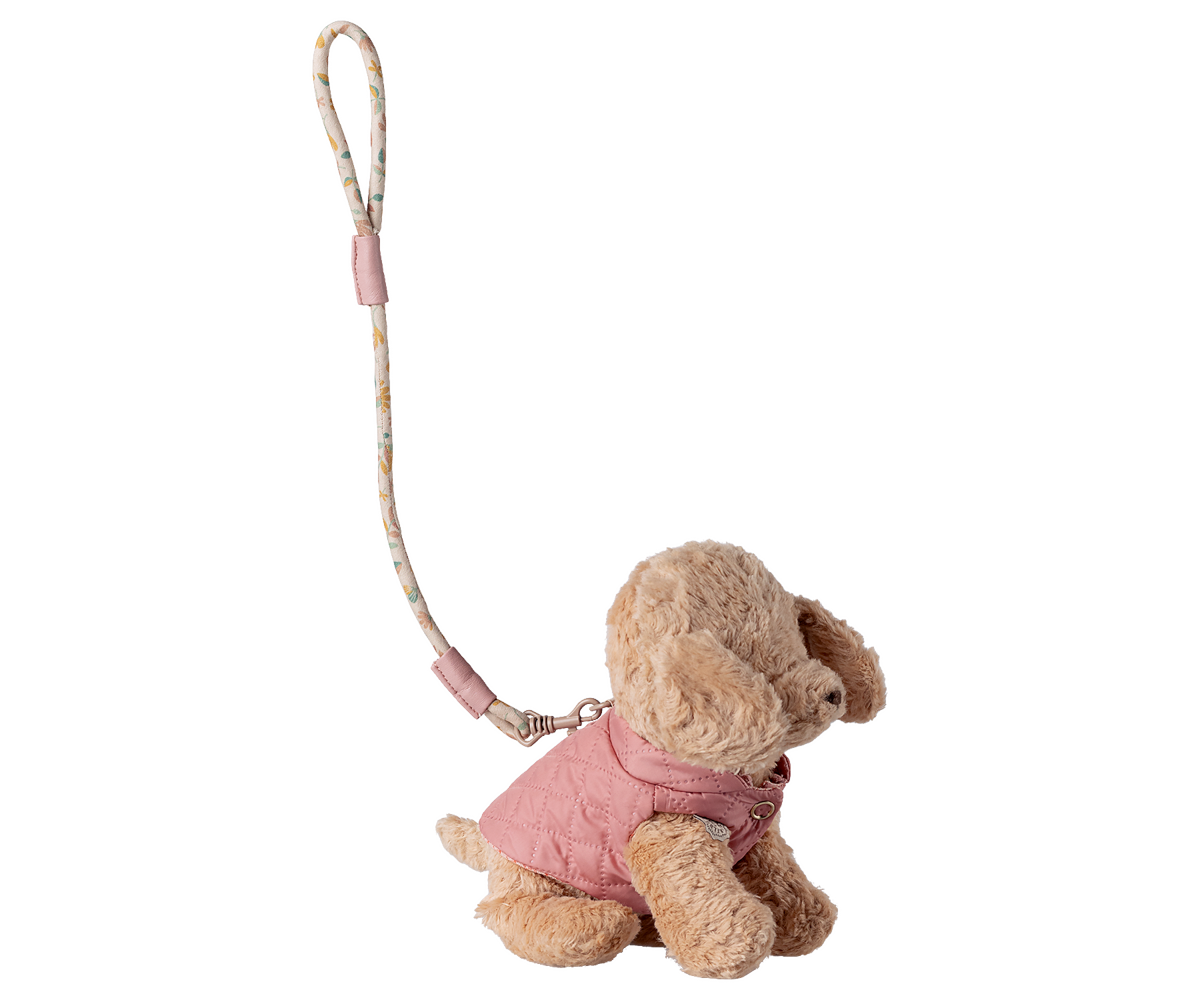 Haustierweste und Leine in Rosa für Hunde, Katzen und Hasen aus Plüsch von Maileg