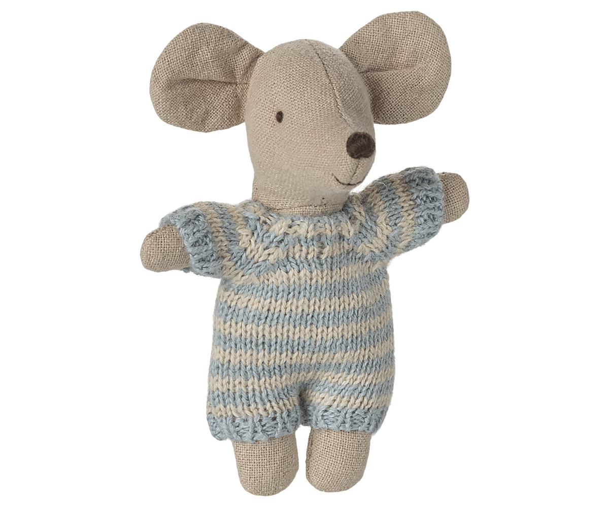 Maileg Maus / Baby in Tragetasche / Blau