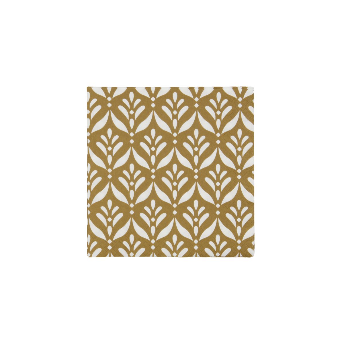 Papier Servieten mit Blumen Muster ocker Gold