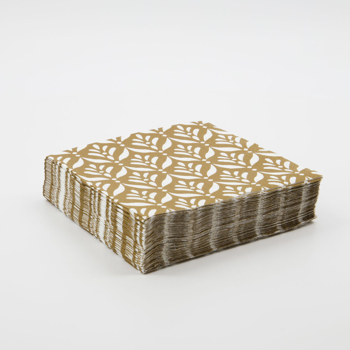Papier Servieten mit Blumen Muster ocker Gold