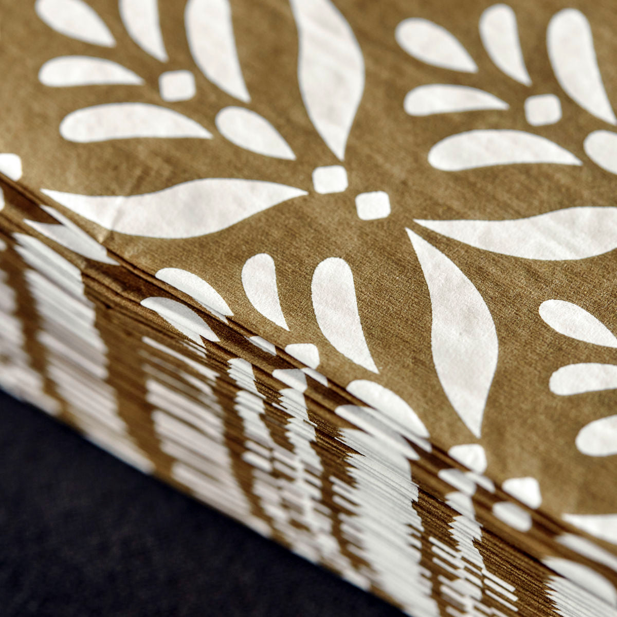 Papier Servieten mit Blumen Muster ocker Gold