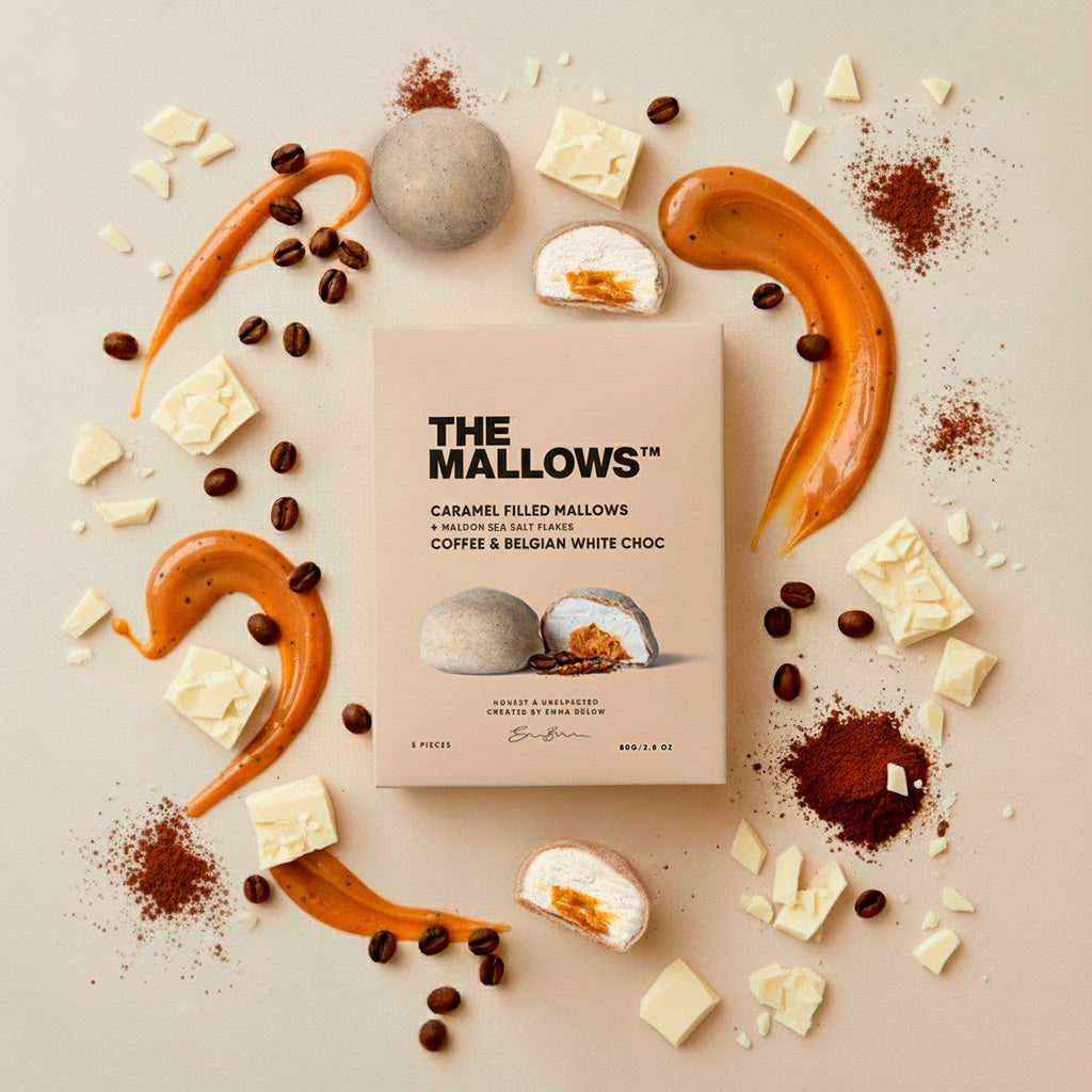 The Mallows Gefüllte Marshmallows / Kaffee & Weiße Schokolade