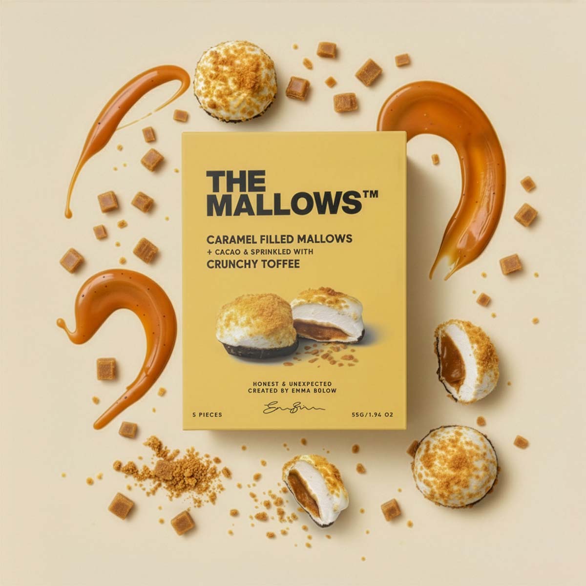 The Mallows Gefüllte Marshmallows / Karamell & Crunchy Toffee