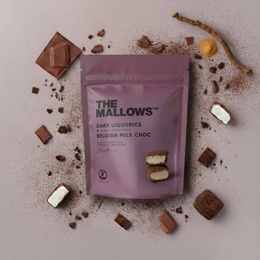The Mallows Marshmallows Lakritz & Belgische Schokolade
