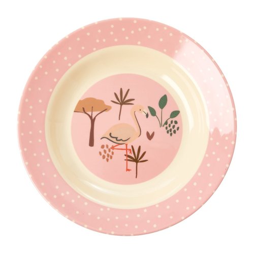 Rice Melamin Suppenteller Jungle Animals / Pink