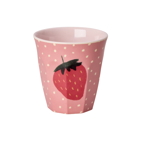 Rice Melamin Becher mit Erdbeer-Motiv