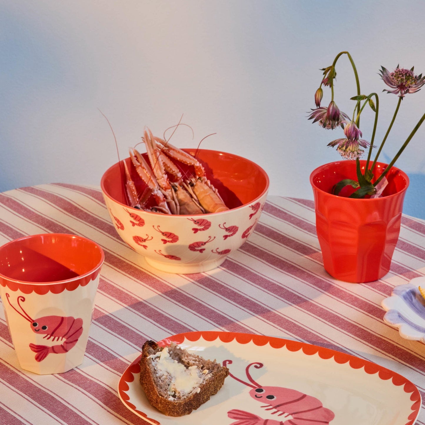 Melamin Becher von Rice mit Garnelen-Motiv