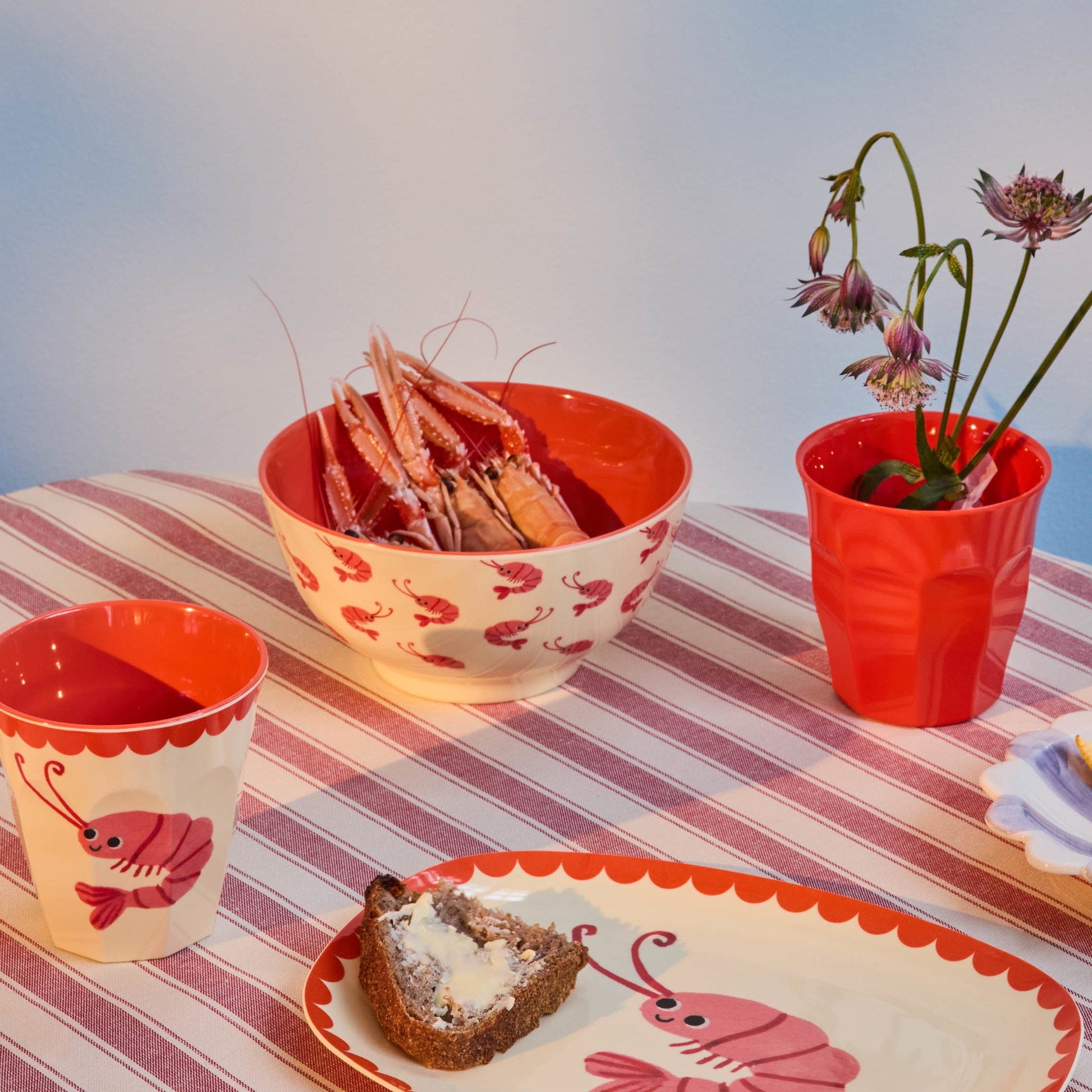 Melamin Becher von Rice mit Garnelen-Motiv
