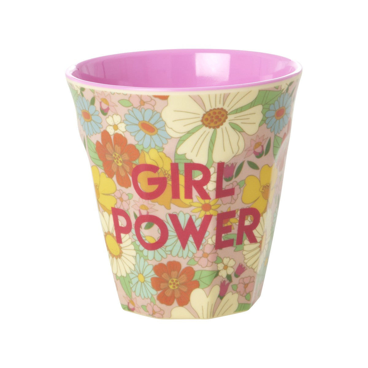 Melamin Becher von Rice mit bunten Blumen und Girl Power Aufdruck