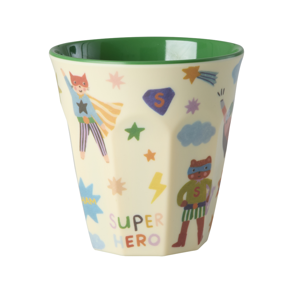 Melamin Becher von Rice mit Superhelden-Motiv