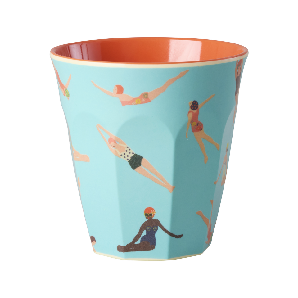 Melamin Becher von Rice mit Schwmmer Motiv