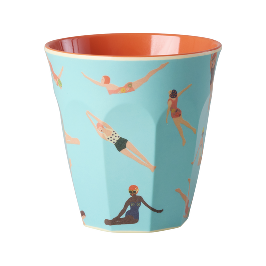 Melamin Becher von Rice mit Schwmmer Motiv
