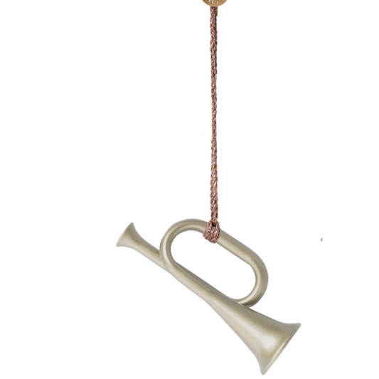 Maileg Metalltrompete als Weihnachtsanhänger in Silber, handbemalt