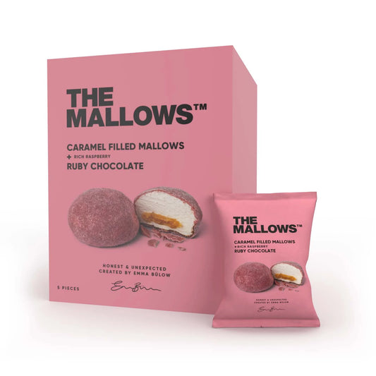 The Mallows Gefüllte Marshmallows / Karamell & Ruby-Schokolade