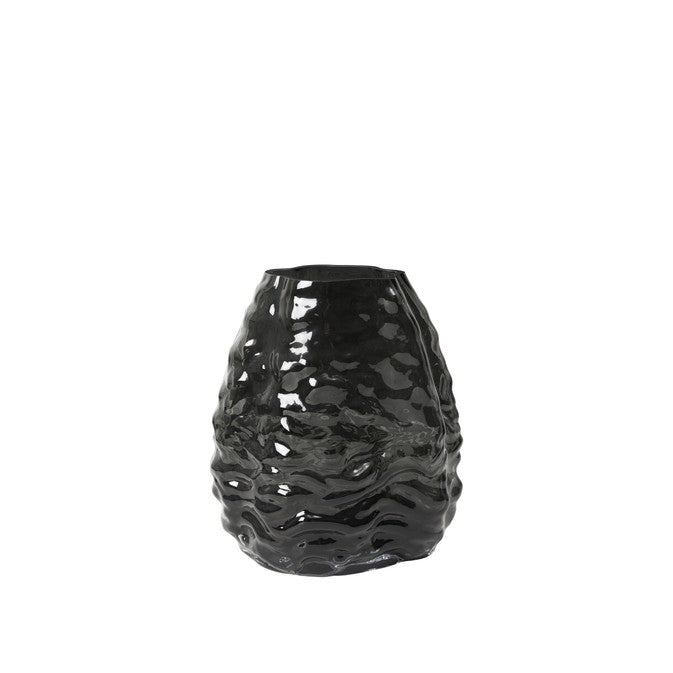 Gewellte graue Glasvase von Broste Copenhagen