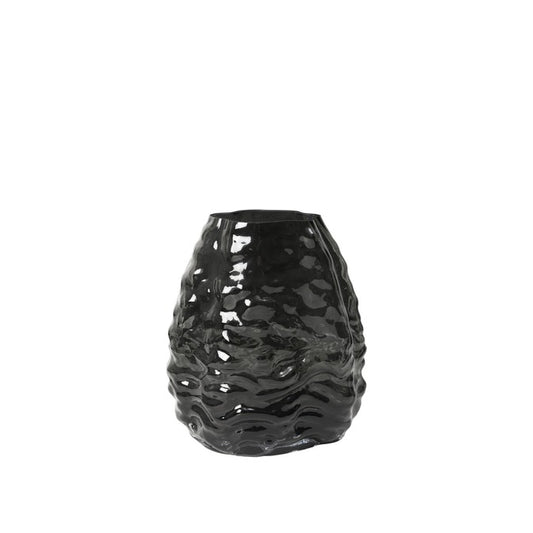 Gewellte graue Glasvase von Broste Copenhagen