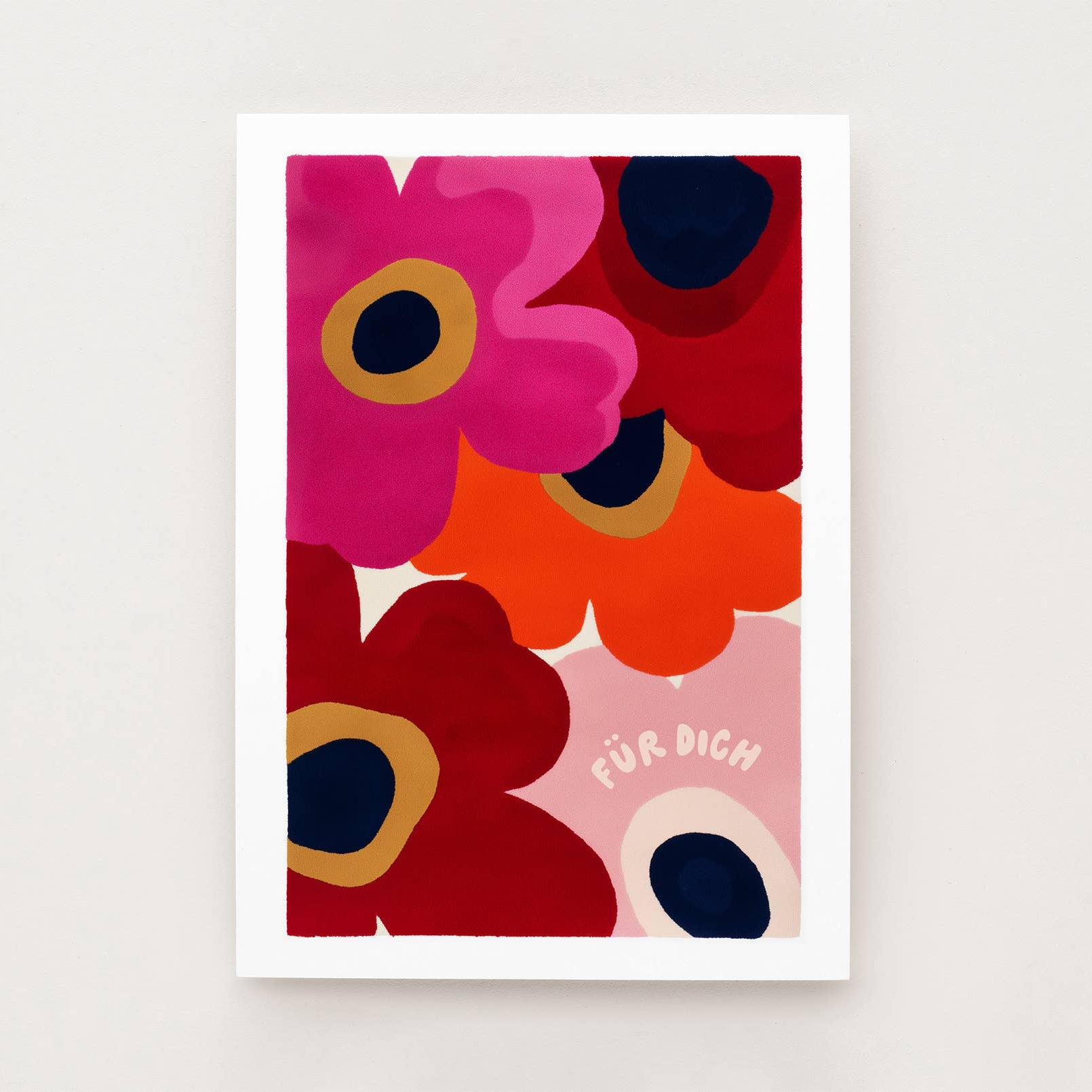 Postkarte mit großen Blumen - Für Dich