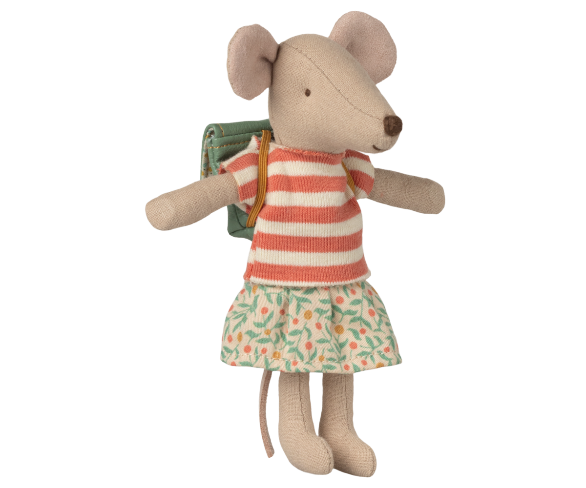Große Schwester Maus von Maileg mit Rucksack