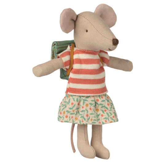 Große Schwester Maus von Maileg mit Rucksack
