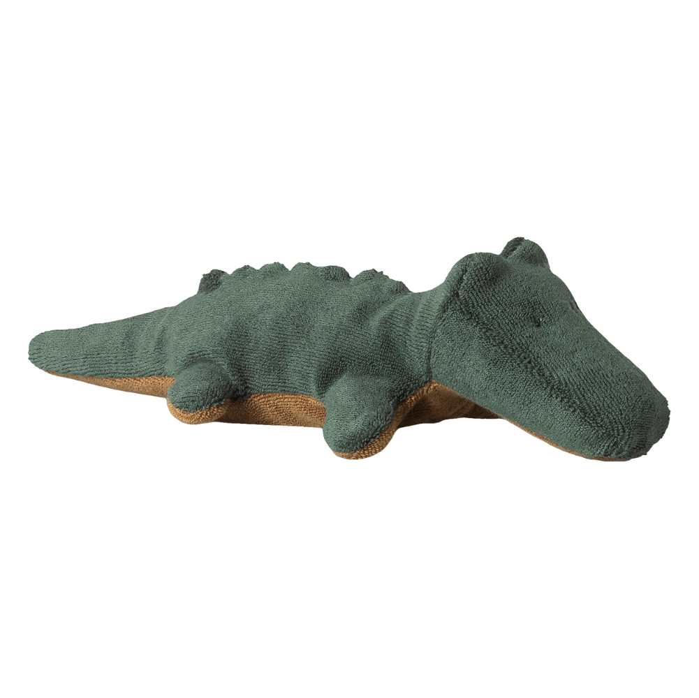 Grünes Stoffkrokodil