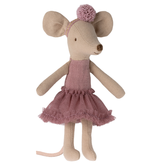 Ballerina Maus von Maileg mit mauvefarbenem Tutu und Stirnband