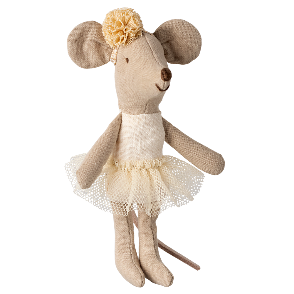 Kleine Schwester Maus von Maileg mit Tutu als Ballerina.