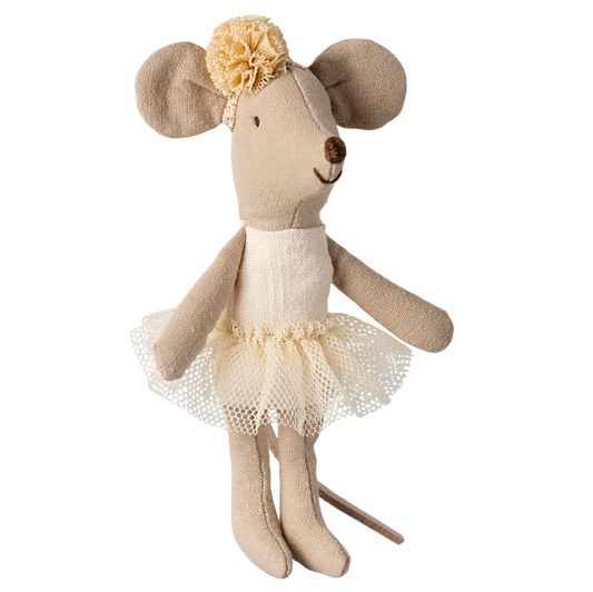 Kleine Schwester Maus von Maileg mit Tutu als Ballerina.