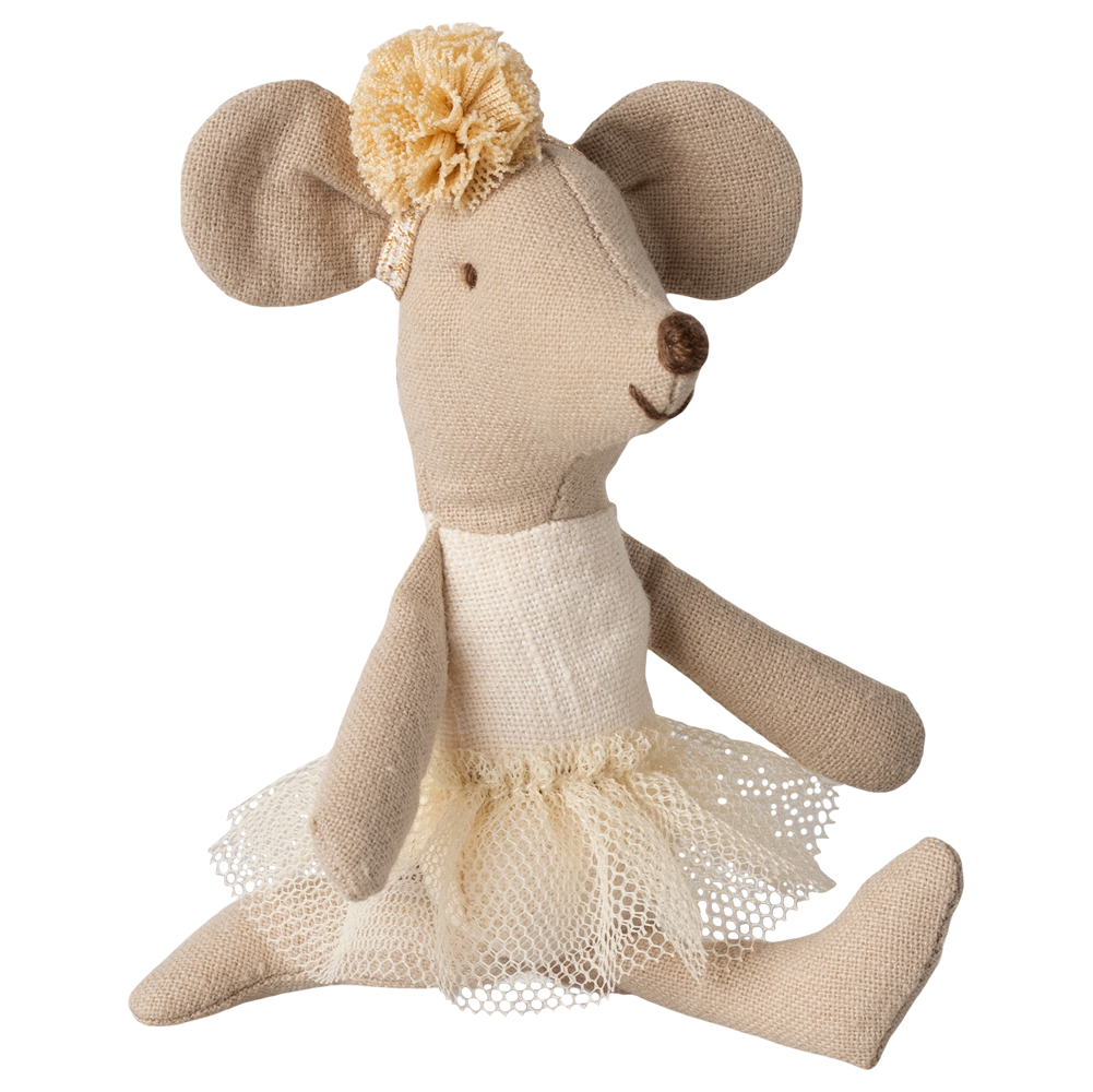 Ballerina Maus von Maileg mit cremefarbenem Tutu.