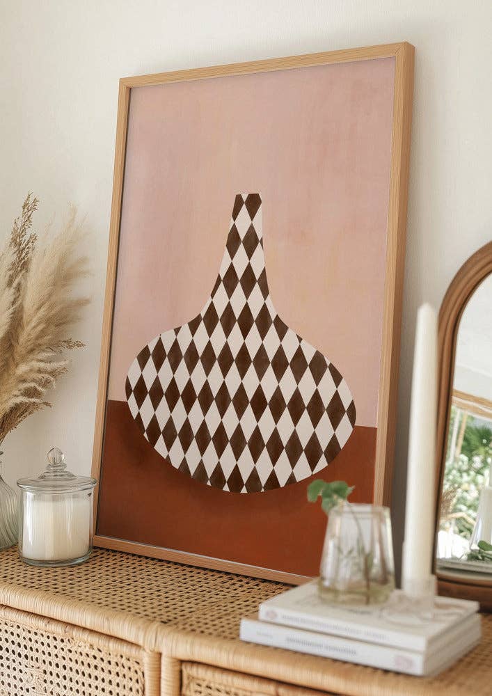 Poster „Abstrakte Harlekin-Vase“ – Motiv von Elena Ristova 