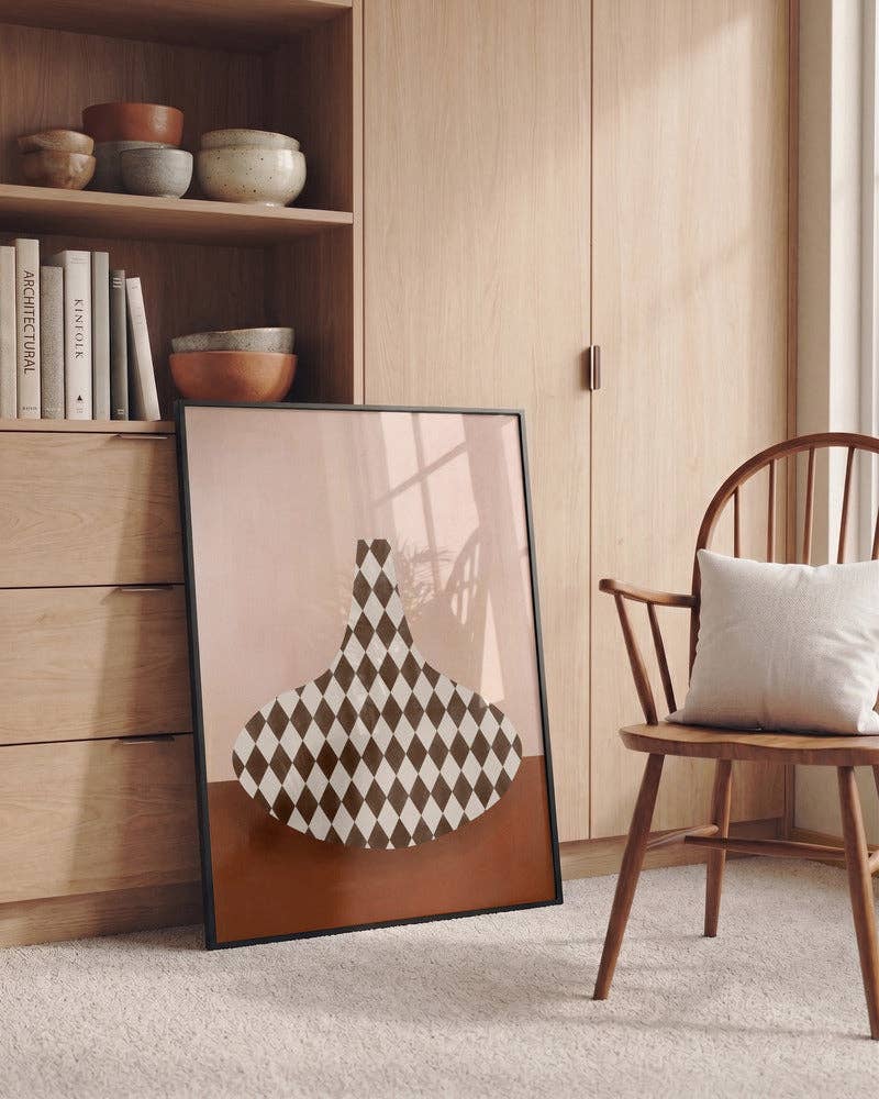Poster „Abstrakte Harlekin-Vase“ – Motiv von Elena Ristova 