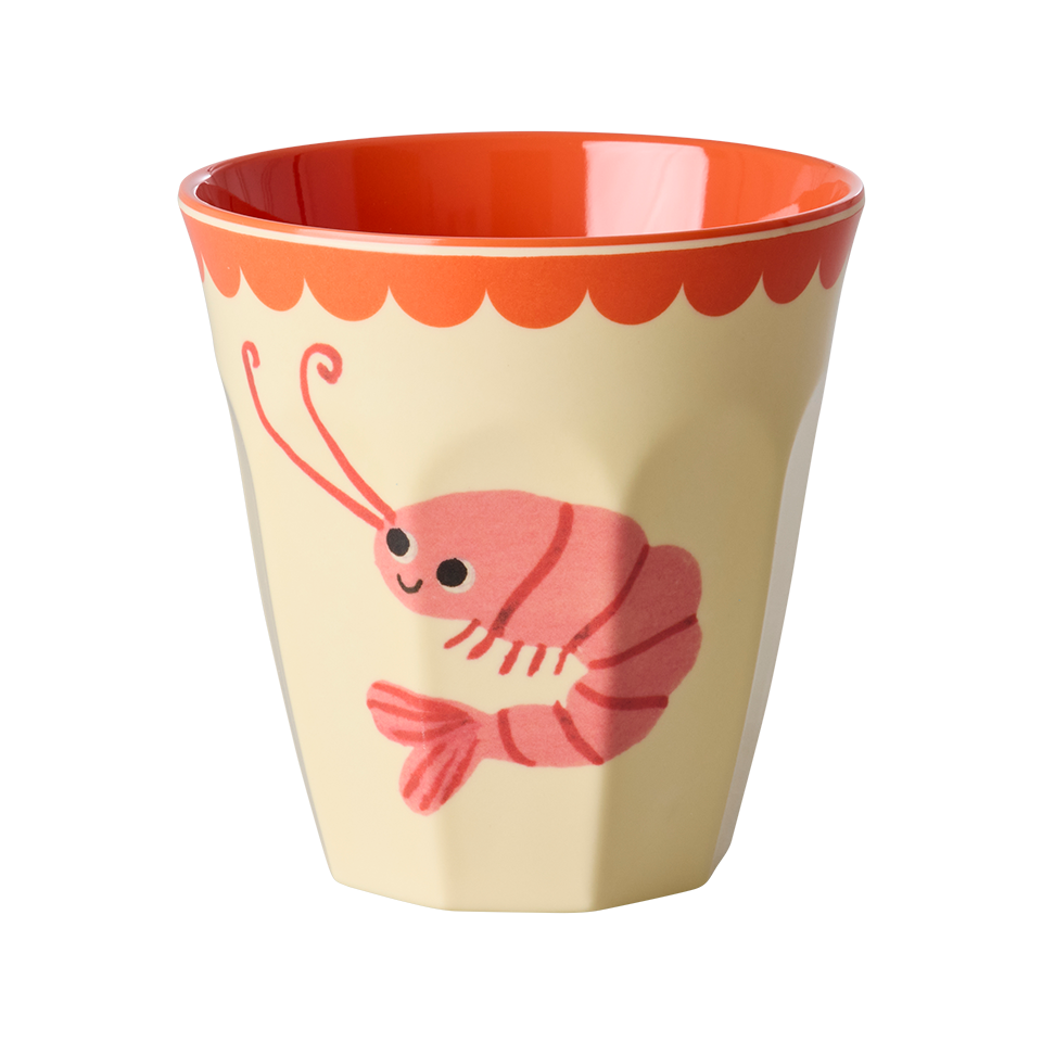 Melamin Becher von Rice mit Garnelen-Motiv