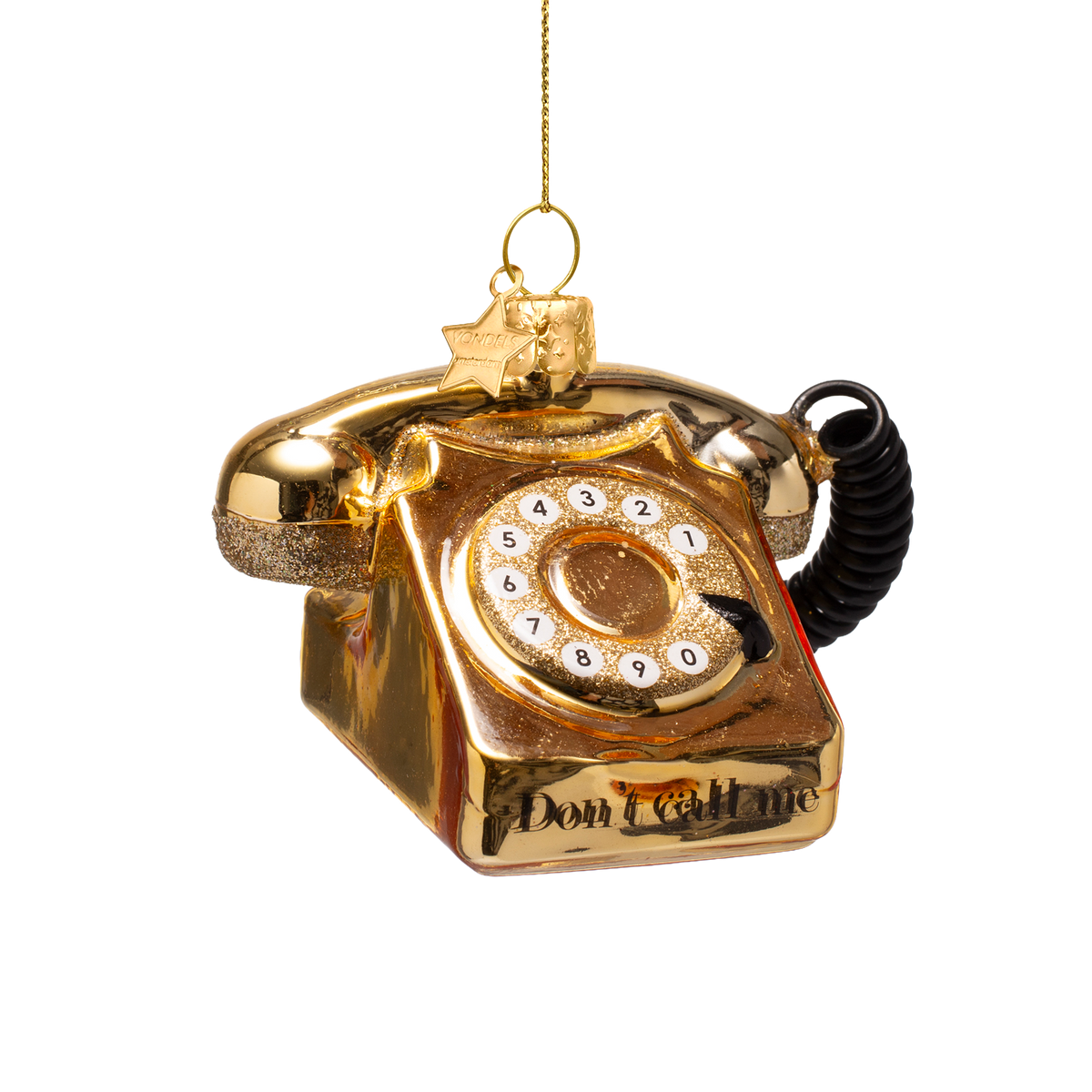 Weihnachtsbaumanhänger goldenes Telefon