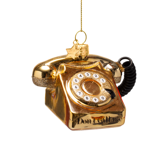 Weihnachtsbaumanhänger goldenes Telefon
